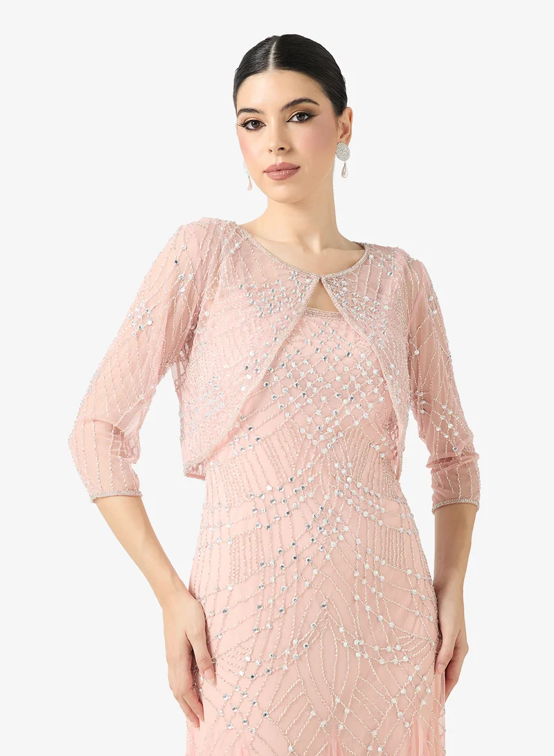 Namshi x  Embellished Evening Dress With Bolero for Women | Best Price UAE